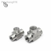 SS304 1/8 1/4 3/8 1/2 3/4 BSP Female Tee Thread 3 Way 304 Stainless Steel Tee Pipe Fitting Connector Adaptor