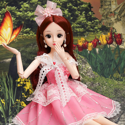 New 60cm BJD Doll 18 Joints Movable Princess Dress Doll Set 4D Eyes Fashion 13 Girl Dress Up Toy Gift Gift Accessory Package