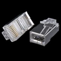 10pcs Crystal Metal Shield RJ45 Modular Plug RJ-45 8P8C Network Cable Head CAT CAT5E CAT5 Connector Cables