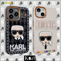 3D แฟชั่น Karl Head Electroplate หนัง TPU 3 In 1เคสโทรศัพท์สำหรับ Apple iPhone 14 13 12 11 Pro Max Soft ซิลิโคน Anti-Drop ป้องกันปกหลังโทรศัพท์มือถือกรณีสีดำสีขาว