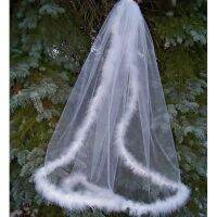 1 Layer Wedding Veils Feather Edge Wedding Accessory Bridal Veil with Comb 80cm Length Hair Accessories