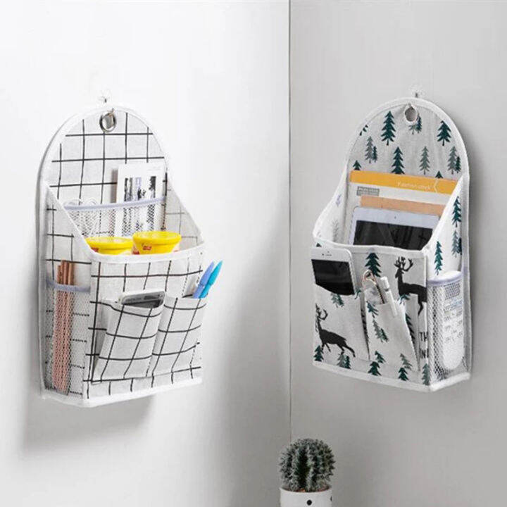 wall-mounted-waterproof-bag-organizer-multi-functional-cotton-linen-toiletry-bag-home-hanging-room-closet-storage-packaging