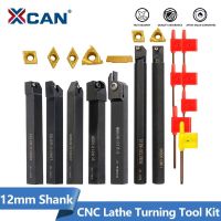 XCAN 12mm Shank CNC Lathe Machining Cutter 7pcs คาร์ไบด์แทรกประแจตัวยึดกลึงภายนอกเครื่องกลึงบาร์ ชุด