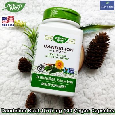 สารสกัดจากรากดอกแดนดิไลอัน Dandelion Root 1575 mg 100 Vegan Capsules - Natures Way