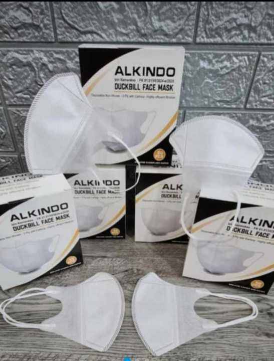 Masker Duckbill ALKINDO Garis Putih 4Ply Duckbill | Lazada Indonesia