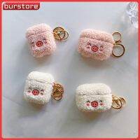 เคสหูฟังไร้สาย Burstore สีชมพูและกำมะหยี่สีขาวหมู