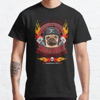 Moto Pug dog with phrase walk or bite t shirt for Gas SYM KTM BMW Boxer Harris Derbi