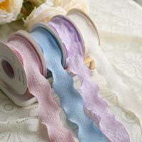 10yards Lotus Leaf Edge Chiffon Ribbon Fishtail Cotton Texture Gift Wrapping Party Baking Bouquet Invitation Bows Decoration Gift Wrapping  Bags