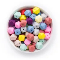 5pcs Silicone Hexagons Beads - 14mm for Pacifier Chain Necklace Bulk Set Baby Teething Chew