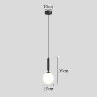 โคมไฟแก้ว LED ทรงกลมแบบโมเดิร์น/โคมไฟโคมระย้าในครัวในร่มสีดำโคมไฟข้างเตียงตกแต่งห้องรับประทานอาหาร