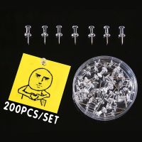 200pcs/Set Transparent Pushpins Big Head Art Nails Teachers General Message Painting Pushpins Office Binding School Stationery Clips Pins Tacks