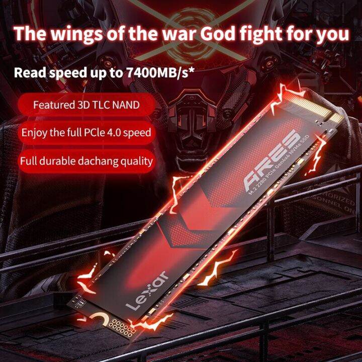 Lexar ARES Desktop PC Laptop Hard Drive Pcie 4.0X4 SSD M.2 2280 Nvme