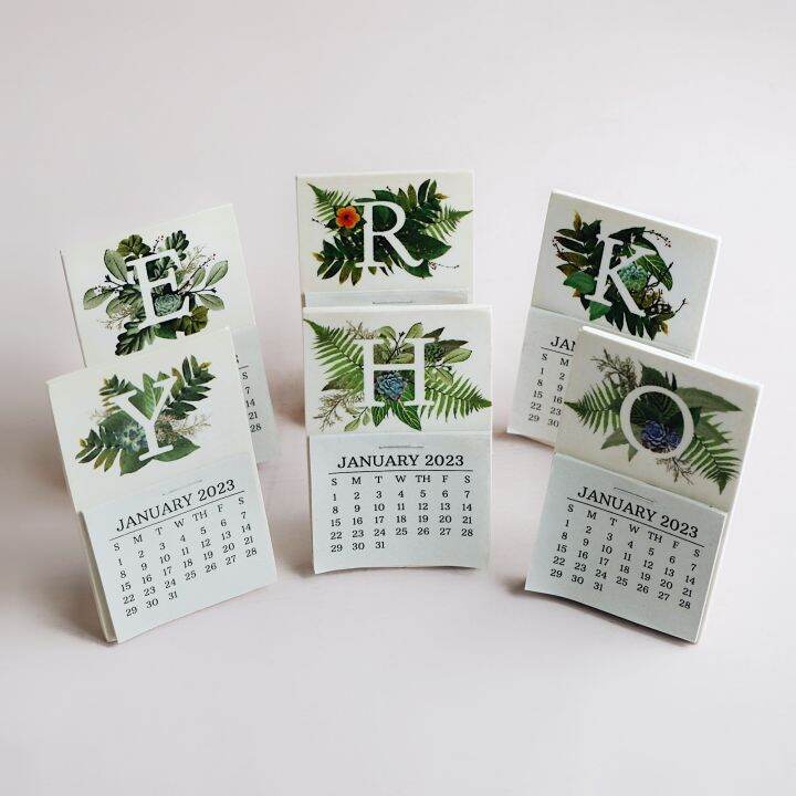 Papemelroti Botanical Monogram Desk Calendar 2023 A-Z | Daily, Monthly ...