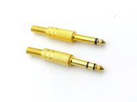 4pcs Gold plated 6.35mm male 1/4 mono/Stereo plug audio adapter connectorWires Leads Adapters