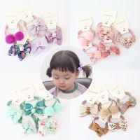 ✖ 10Pcs Set Baby Hair Bands Cartoon Dot Bows Flower Kids Hair Ropes Kids Rubber Band Baby Girl Hair Accessories