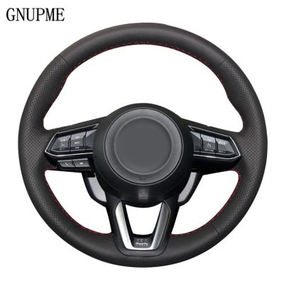 2021Hand-stitched Steering Wheel Cover Black Leather Car Steering Wheel Cover For Mazda CX-3 CX3 CX-5 CX5 2017 2018