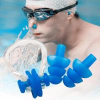 Waterproof Soft Swimming Earplugs Nose Clip Case Protective Prevent Water Protection Ear Plug Soft Silicone Swim Diving TXTB1 Accessories Accessories