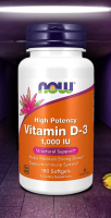 High Potency Vitamin D-3 1,000IU 180 / 360 Softgels by NOW FOODS