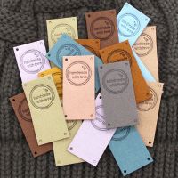 20Pcs Handmade With Love Label Leather Labels DIY Gifts Hand Made Tags For Clothes Hats Bags Sewing Accessories 2x5CM Labels