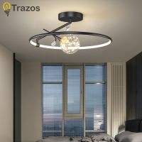 TRAZOS โคมไฟระย้า LED สไตล์นอร์ดิกสำหรับห้องนั่งเล่นห้องนอนห้องรับประทานอาหารห้องครัวสไตล์ยิปซีไฟเพดานมันวาวโคมไฟตกแต่งดีไซน์สีทอง