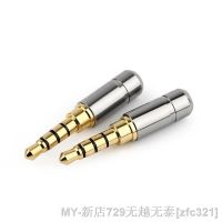 3.5 Jack Stereo 4 Poles Hifi Headphone Plug For 3.8mm Headphones Upgrade Cable Gold Plated Length 32mm Speaker Connector Silver