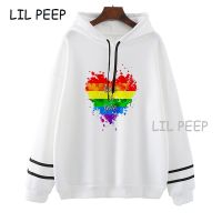 Rainbow Heart Gay Pride Rainbow Flag Lgbt Sweatshirt Long Sleeve O-Neck Woman Sweatshirt Autumn Casual Top Unisex Clothes