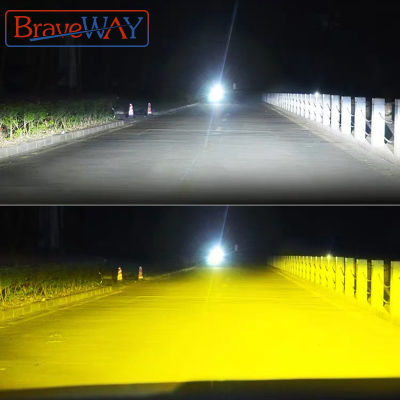 BraveWay 3000K + 6500K H1 H3 H8 H9 H11 LED ชุดไฟหน้าสำหรับรถ H7 LED Canbus HB3 9006 HB4 หลอดไฟ LED 12V สีขาวสีเหลืองหมอกไฟ-dliqnzmdjasfg