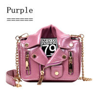 New European Brand Designer Chain Motorcycle Bags Women Clothing Shoulder Rivet Jacket Bags Messenger Bag Women Leather Handbags