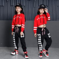 ❇☃✔ Children Hip Hop Outfits Hoodie Sweatshirt Crop Tops Jogger Pants Girls Boys Modern Hiphop Jazz Dance Performance Costume Wear