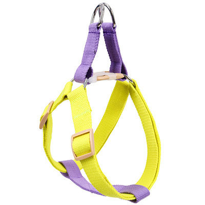 Dog traction rope chest strap-L size + purple and yellow