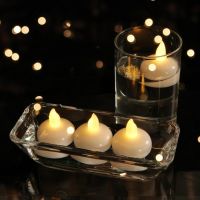 [VIVI decorations] กันน้ำ Flameless ลอย Tealights อบอุ่นสีขาว Tealight แบตเตอรี่ริบหรี่ไฟ Led ชาเทียน Valentin งานแต่งงาน