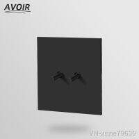 Avoir Light Switch Toggle Switch Electrical Sockets With USB Wall Plugs Matte Black Stainless Steel Panel EU FR Power Outlets