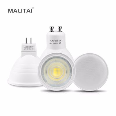 10Pcslot GU10 LED Spotlight Bulb 7W MR16 LED lamp 220V Non-Dimmable Fireproof Aluminum Cooling Downlight Ceiling Spot light