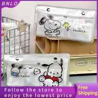 BNLO โปร่งแสงโปร่งแสง กระเป๋าใส่ปากกา จุได้มาก Pochacco/snoopy กระเป๋าใส่เครื่องเขียน กันน้ำกันน้ำได้ พีวีซีพีวีซี กล่องใส่ดินสอ นักเรียนก็อก