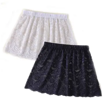 2Pcs Lace Shirt Extender for Women Plus Size, Adjustable Layering  Half-Length Skirt Fake Top Lower Sweep 
