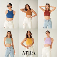 Atipashop - Zara crop เสื้อครอป กล้าม ทรงคอกลม ทรงสวย ผ้าหน้าเย็บสองขั้น มีสีให้เลือกเยอะมาก