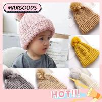 MAXG Childrens Fashion Winter Kids Baby Knitted Hat Warm Hats Hair Ball Cap Beanie Hat