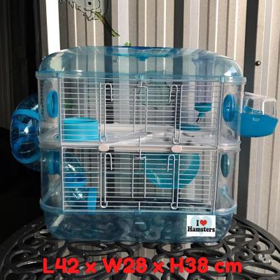 [ส่งฟรี] BLUE CRYSTAL CASTLE HAMSTER CAGE กรงหนูแฮมสเตอร์ 2 ชั้น (สีฟ้าใส)