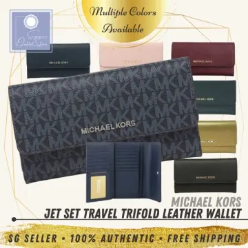Michael Kors Jet Set Travel Trifold Wallet for Women - Oxblood