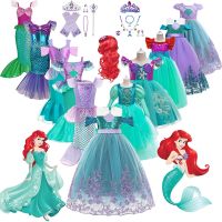 ZZOOI Princess Costume For Girls Little Mermaid Costume Ariel Dress Carnival Baby Party Dress Halloween Ball Gown Vestidos 2-10Years