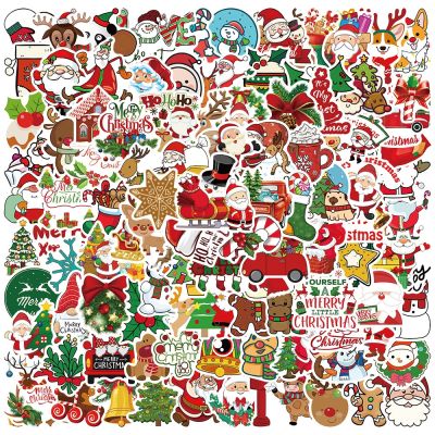 10/50/100PCS Cartoon Cute Santa Claus Christmas Graffiti Stickers Scooter Laptop Guitar Waterproof New Year Decoration Decals
