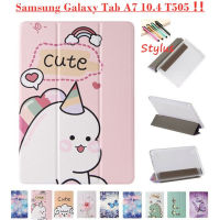 สำหรับ Samsung Galaxy Tab A7 10.4 "2020 SM-T500 T505 T507เด็กแท็บเล็ตการ์ตูนน่ารัก PU หนัง + TPU บางพลิกยืนครอบคลุมกรณี