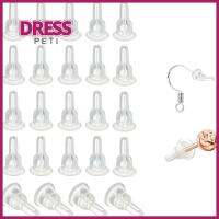 PETI DRESS 100pcs 10x6mm ต่างหูหลังต่างหู ฝาครอบเต็มรูปแบบ นุ่มนุ่มๆ จุกปิดต่างหูด้านหลัง อุปกรณ์เครื่องประดับอัญมณี ซิลิโคนทำจากซิลิโคน แผ่นรองนิรภัย สำหรับต่างหูตะขอกระดุม