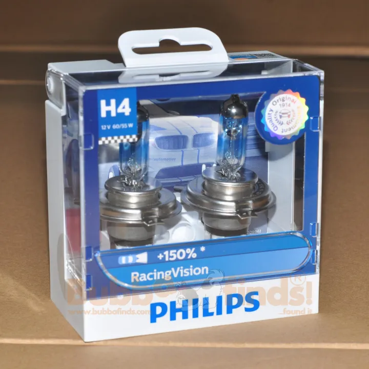 Genuine Philips RACING VISION +150% H4 - PAIR | Lazada PH