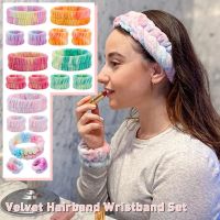 【NATA】 Occidental Dyed Wrist Band Hair Ring Suit Womens Water Absorption Facial Wash Apply Facial Mask Wrist Guard Waterproof