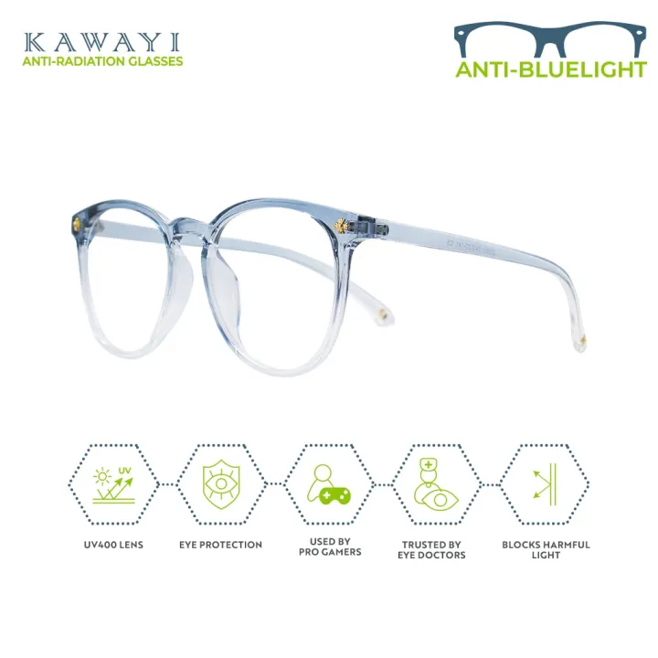 Kawayi Gradient Frame Color Anti Radiation Blue Blocking Light Glasses ...
