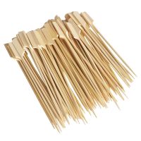 100Pcs Disposable Eco-friendly Bamboo Sticks 9cm 12cm 15cm 18cm Natural Wood Skewers for Home BBQ Party Barbecue Buffet