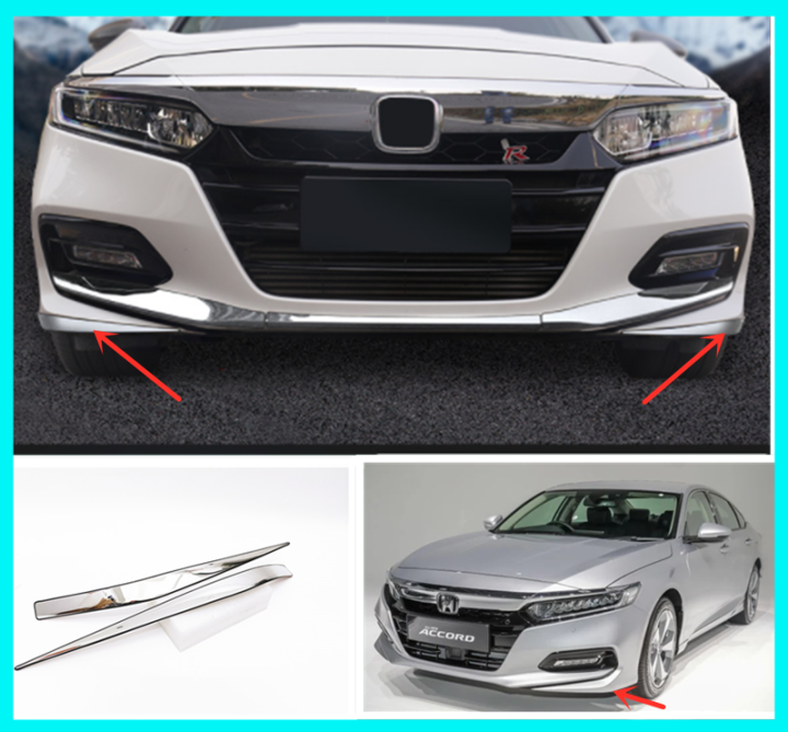 Honda ACCORD 2018-2020 Stainless Steel Chrome Front Bumper Corner Side ...