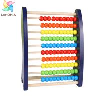 Lahemia Abacus สำหรับเด็กคณิตศาสตร์ลูกปัดลูกคิดนับประสานมือตาลูกคิดรางไม้ของเล่นลูกคิด Montessori สำหรับเด็ก100เด็กหัดเดิน