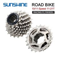 Sunshine Race Road Bike Freewheel 10S 11-21T/11S 11-21T Cassette and KMC X10 X11 Silver Black Chain Road Racing Flywheel